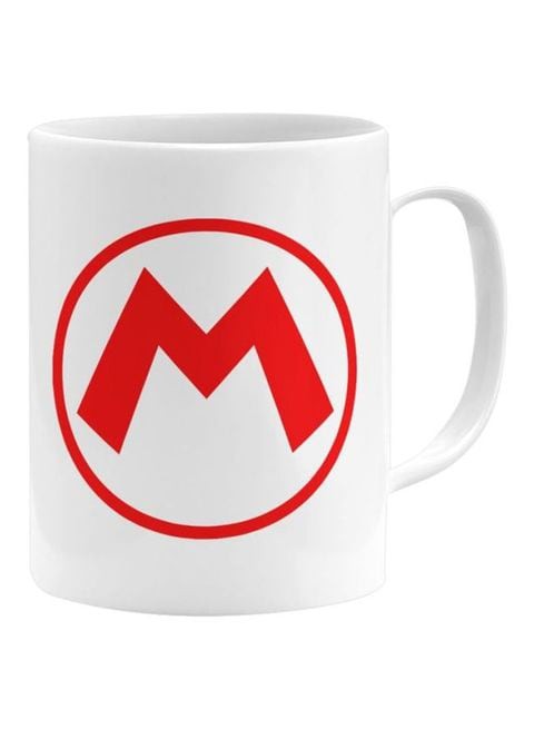 Generic Super Mario Logo Printed Mug White/Red 11Ounce