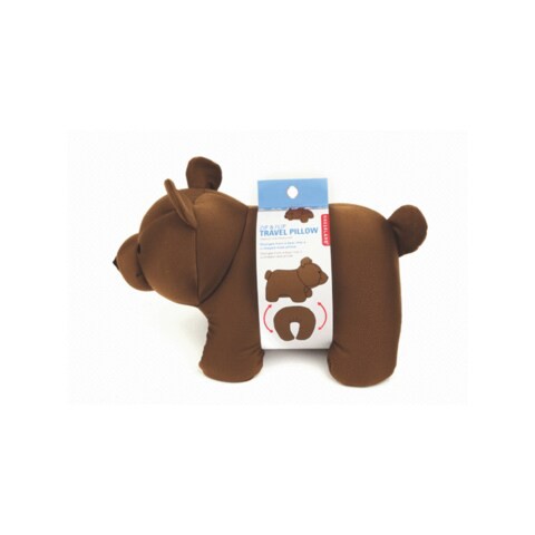 ZIP AND FLIP BEAR HEAD REST BROWN