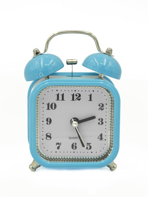 Generic - Tabletop Analog Alarm Clock Circle Shape Blue