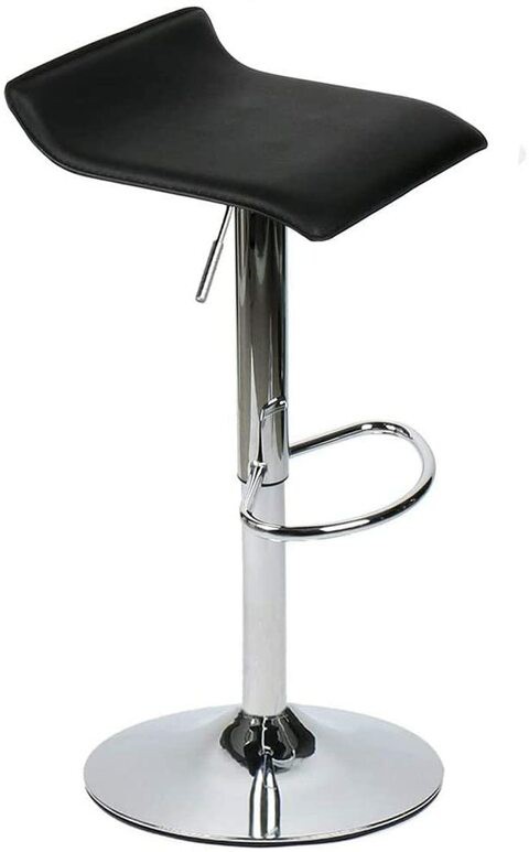 Alrm Adjustable Swivel Barstools, Pu Leather With Chrome Base, Pub Counter Chair (D-Black)