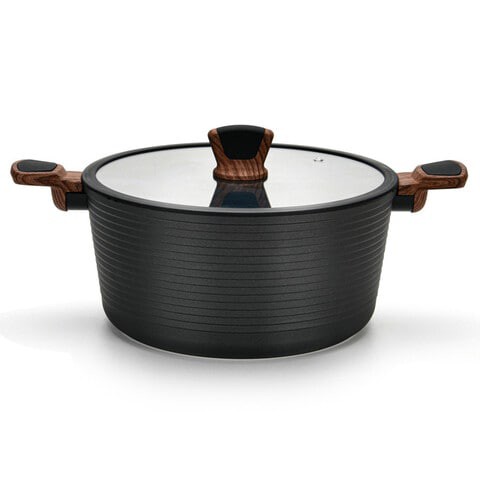 Casserole 28cm Diamond Series 7.1 LTR with Glass Lid (Aluminum with Non-Stick Coating)