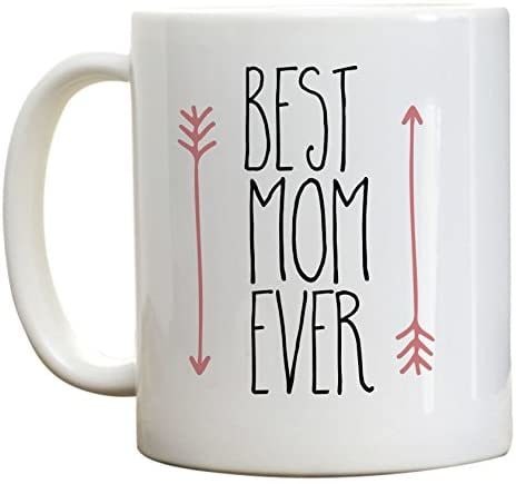 High Tide Mugs Mother&#39;s Day Gift, Best Mom Ever Coffee Mug, Birthday Gifts For Mom, Mother&#39;s Day Mug Gift Ideas. Pink Arrow Mug, 11 Oz