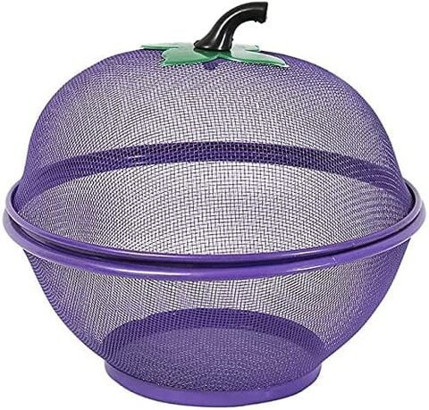 Drain Basket Grid Fruit Basket Table Decoration Multi function Household purple