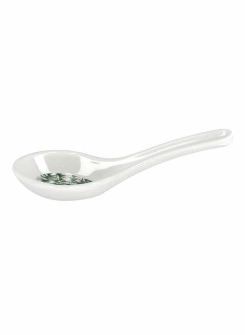 Royalford Melamine Soup Spoon White 13.5X1.5X1.5Cm