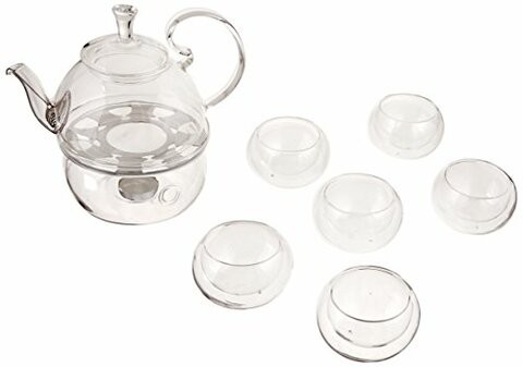 Teaology Fiore Borosilicate Blooming Teapot and Glass Set