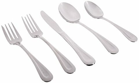 DAVID SHAW PRD489 20 Piece Splendide Ruse Mirror Flatware Set, Silver