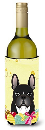 Caroline&#39;s Treasures Bb1909Literk French Bulldog Easter Egg Hunt Wine Bottle Beverage Insulator Hugger, Wine Bottle, Multicolor