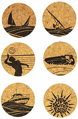 Corkology Home Sweet Home 2 Coaster Set, Cork