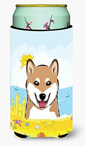 Caroline&#39;s Treasures Bb2093Tbc Shiba Inu Summer Beach Tall Boy Beverage Insulator Hugger, Tall Boy, Multicolor