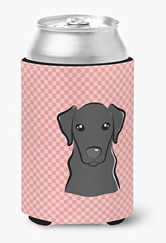 Caroline&#39;s Treasures Bb1235Cc Checkerboard Pink Black Labrador Can Or Bottle Hugger, Can Hugger, Multicolor