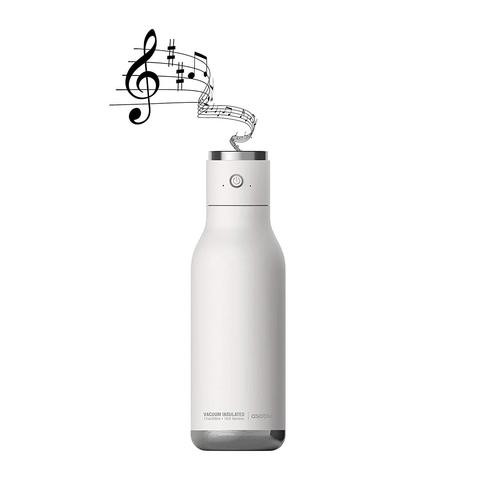 Asobu - Wireless Double Wall Insulated Stainless Steel Water Bottle with a Speaker Lid 17 Ounce - White