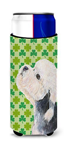 Caroline&#39;s Treasures Ss4434Muk Dandie Dinmont Terrier St. Patrick&#39;s Day Shamrock Ultra Beverage Insulators For Slim Cans, Slim Can, Multicolor