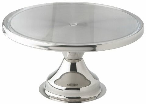 Winco CKS-13 Stainless Steel Round Cake Stand, 13-Inch