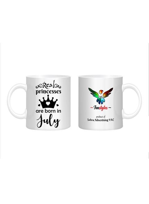 FMstyles Real Princess Are Born In July Printed Mug White/Black