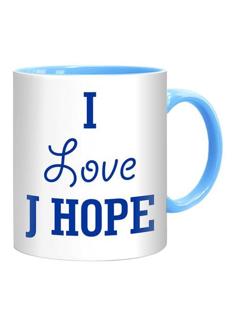 FMstyles I Love J Hope Mug White/Deep Blue/Light Blue 10 cm