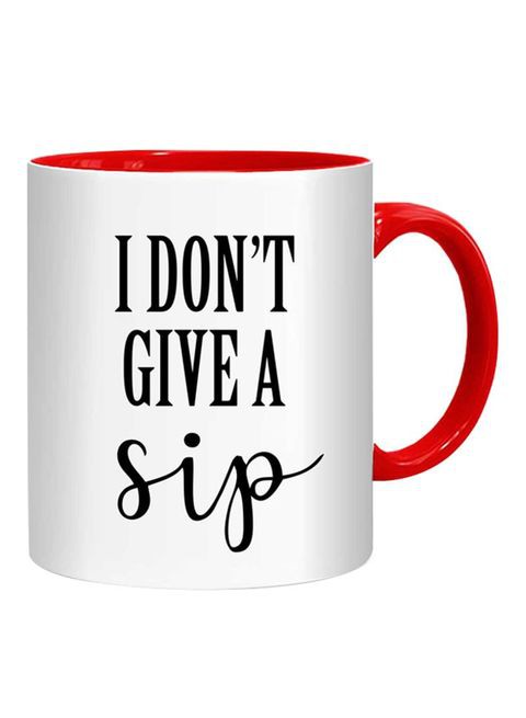 FMstyles I Don&#39;t Give A Sip Mug White/Black/Red 10 cm