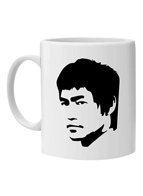 FMstyles Bruce Lee Face Printed Mug White 10 cm