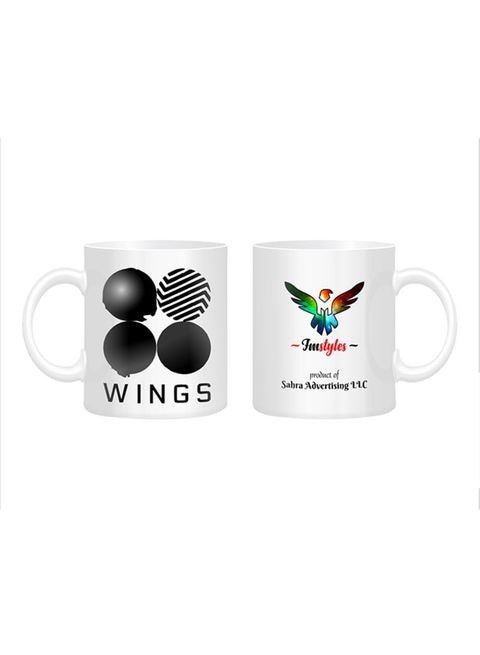 FMstyles Wings Printed Mug White/Black/Red