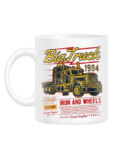 FMstyles Big Truck Design Printed Mug White 10 cm