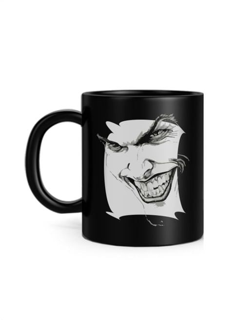 FMstyles Joker Devil Laugh Design Printed Mug Black 10 cm