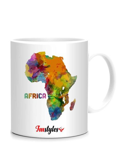 FMstyles African Map Printed Mug White 10 cm