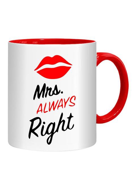 FMstyles Mrs. Always Right Mug White/Red/Black 10 cm