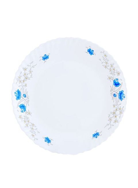 Royalford Dinner Plate White/Blue 7.5inch