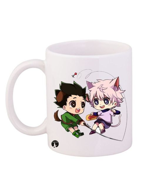 Bp Hunter X Hunter Anime Printed Coffee Mug White/Green/Pink 12Ounce