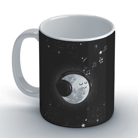 Space: Moon Listening music Coffee Mug