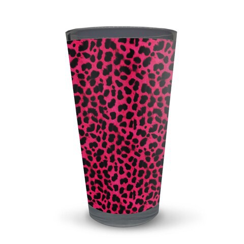 Pink Cheetah pattern Latte Glass