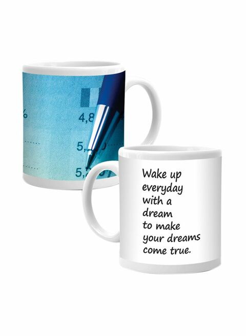 Ajooba Motivation Mug 2228 White/Blue 80X80 Centimeter