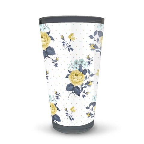 Linda Wood: Flower Pattern Latte Glass