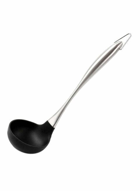 Generic Long Handle Cooking Spoon Black/Silver 29X8.5Cm