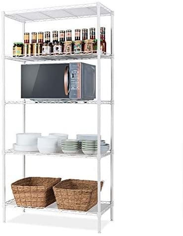 Doreen 5 Tier Storage Rack Wire Shelving Unit Storage Shelves Metal for Pantry Closet Kitchen Laundry 660Lbs Capacity 23.6&quot; L x 14&quot; W x 59.1&quot; H White