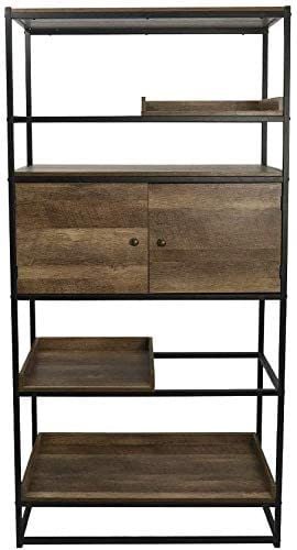 YATAI 5 Tier Wooden Bookshelf Storage Organizer With Doors