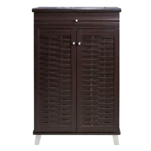 Homes R Us Hill Shoe Cabinet 77x39x119cm Chocolate