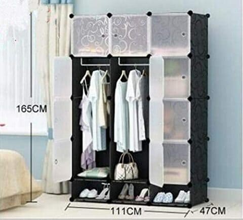 Generic Combine Simple Single Wardrobe Wardrobe Assembly Plastic Storage Receive Contracted And Contemporary Economy 12 Cabinet Door Hang 2 Shoes Six Frames