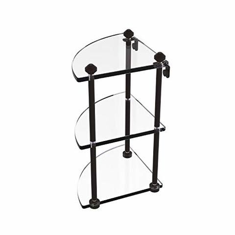 Allied Precision Industries Allied Brass Sb-6 Southbeach Collection Three Tier Corner Glass Shelf, Oil Rubbed Bronze