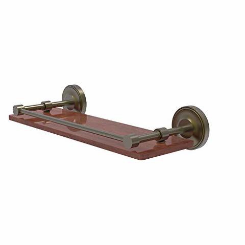 Allied Precision Industries Allied Brass Prbp-1-16-Gal-Irw Prestige Regal Collection 16 Inch Solid Ipe Ironwood Gallery Rail Wood Shelf, Antique Brass