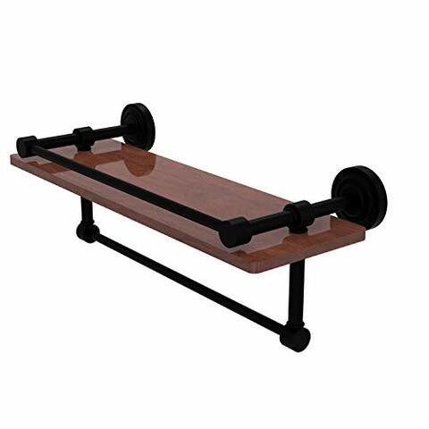 Allied Precision Industries Allied Brass Dt-1Tb-16-Gal-Irw Dottingham Collection 16 Inch Ipe Ironwood Gallery Rail And Towel Bar Wood Shelf, Matte