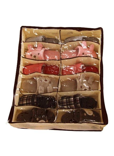 Generic - Shoe Organizer Box Beige/Black 66x55x13centimeter