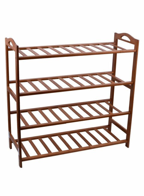 4-Shelf Shoe Organizer Rack Brown