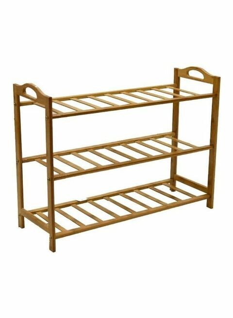 3 Shelf Shoe Rack Brown 66 x 24 x 50cm