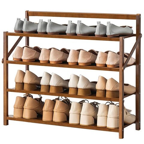 LINGWEI 4-Floor Shoe Shelf Foldable Shoe Rack Multifunctional Free Standing Shelves Storage Organizer Shoe Rack Porch Storage Rack Flower Stand for Closet Entryway