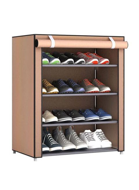 Generic Three-Layered Shoe Rack Coffee 57X15X7cm