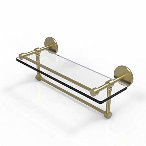 Allied Precision Industries Allied Brass P1000-1Tb/16-Gal-Sbr 16 Inch Gallery Towel Bar Glass Shelf, Satin Brass