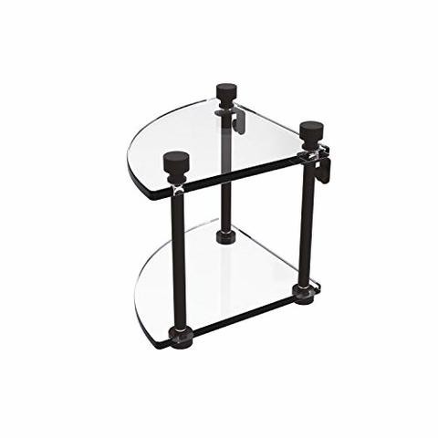 Allied Precision Industries Allied Brass Ft-3 Foxtrot Collection Two Tier Corner Glass Shelf, Oil Rubbed Bronze