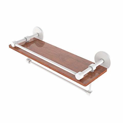 Allied Precision Industries Allied Brass P1000-1Tb-16-Gal-Irw Prestige Skyline Collection 16 Inch Ipe Ironwood Gallery Rail And Towel Bar Wood Shelf