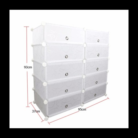 Girnees 10 Cubes Diy Plastic Shoe Cabinet