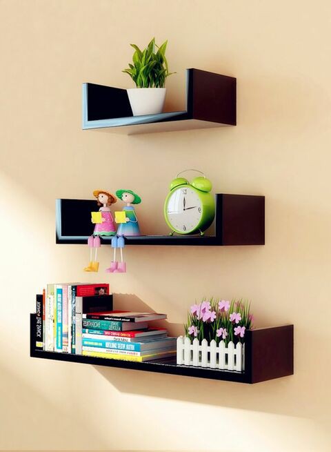 Generic 3 Piece Home Book Shelf Black